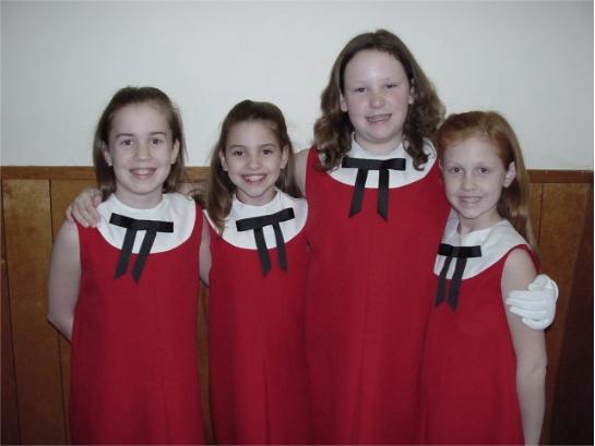 carpool buddies.jpg - 2001 - Texas Girls' Choir Carpool Buddies - Sabrina, Jessica, Stephanie & Caitlyn